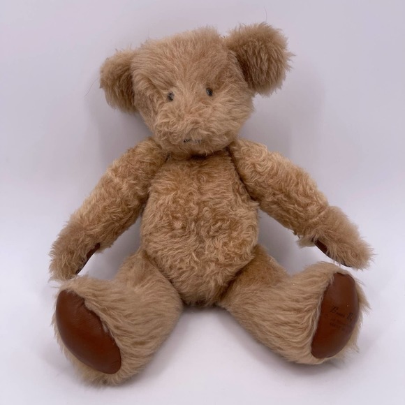 Jo Householter 13" Tan 5 Way Jointed Bear Made in the USA Vintage 1984 NO NOSE - Picture 12 of 12